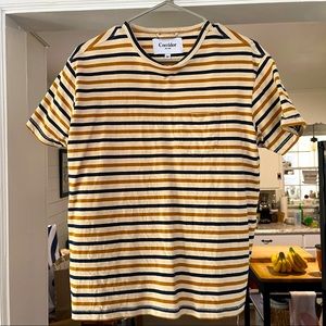 Corridor Mens Striped Shirt Medium Blue Mustard